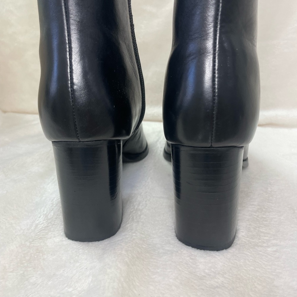 Journee Signature Womens Laila Stacked Heel Dress Boots NWOB Black Leather H 802 - Picture 12 of 15